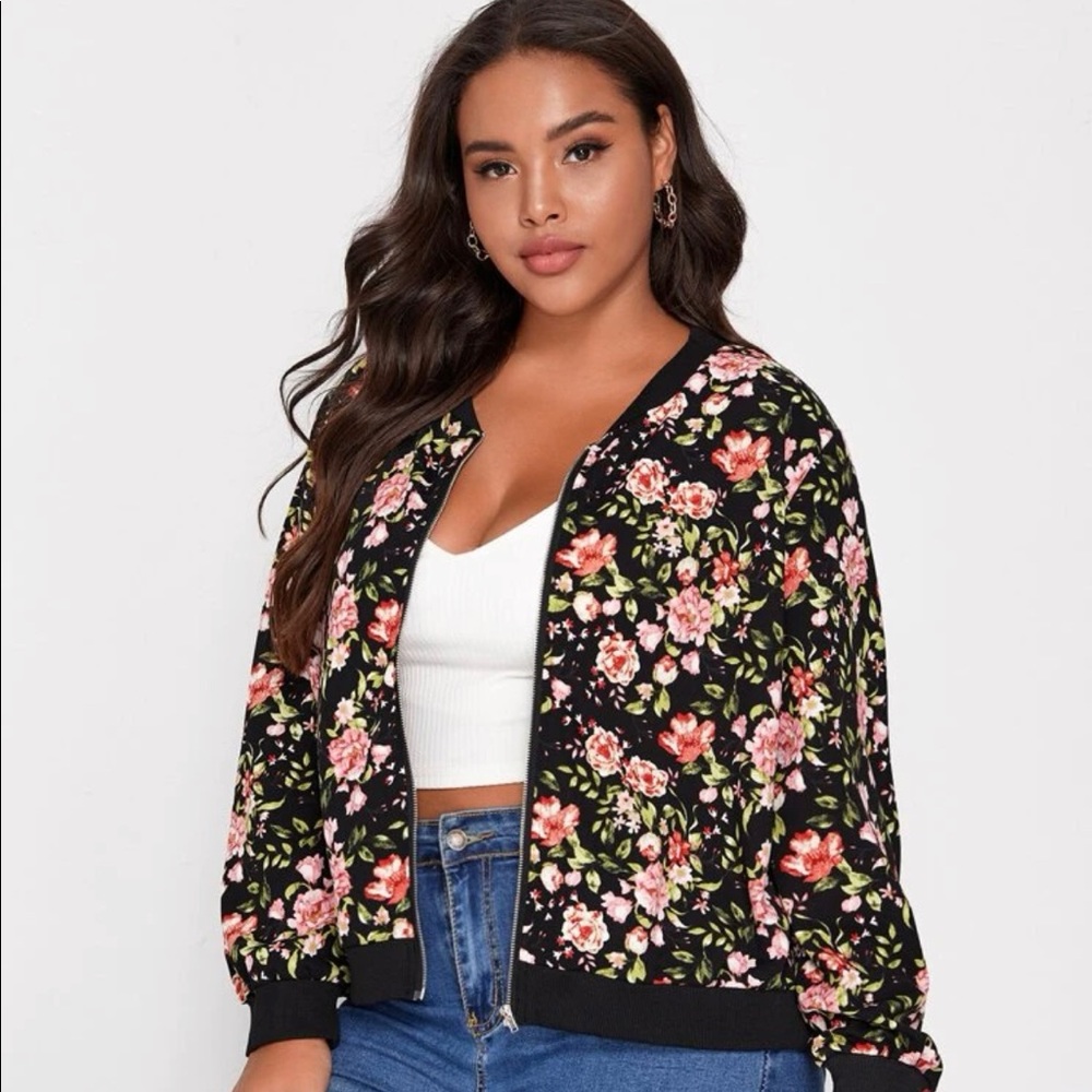 Allover Floral Bomber Jacket